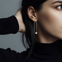 Zilveren ear threaders zoetwaterparel Zilveren ear threaders zoetwaterparel