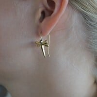 Oorbellen goudkleur Libelle klein