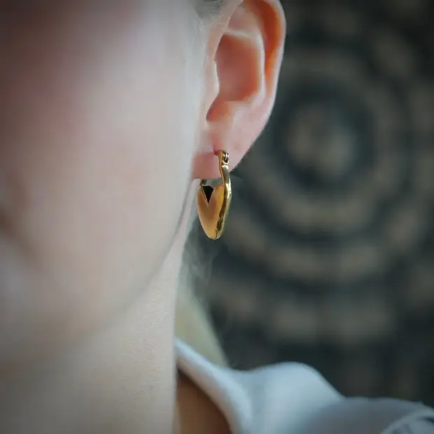 Goudkleurige oorbellen hart Riva