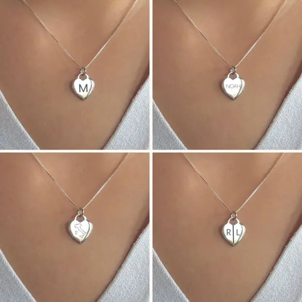 Ketting hart met gravure