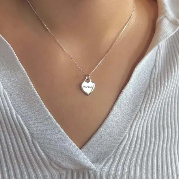 Ketting hart met gravure
