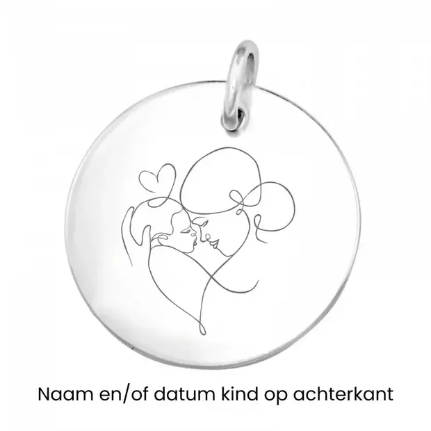 Moeder en kind hanger graveerbaar