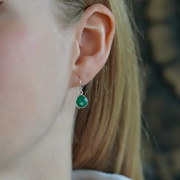 Groene onyx oorbellen Avin Groene onyx oorbellen Avin