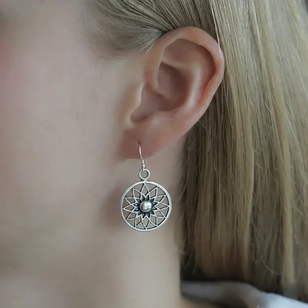 Flower of Life oorbellen zilver