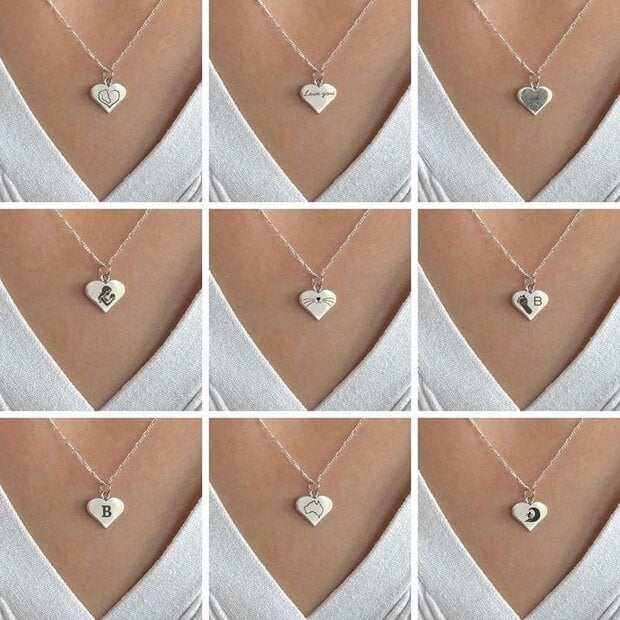 Hartje ketting om te graveren Hartje ketting om te graveren