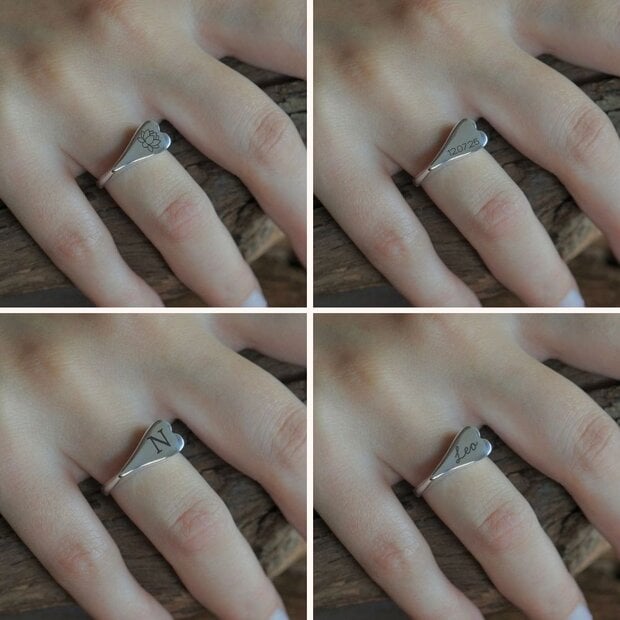 Graveerbare hart ring Graveerbare hart ring