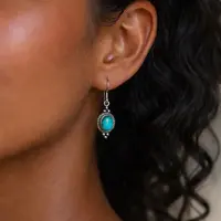 Turquoise oorbellen Liv