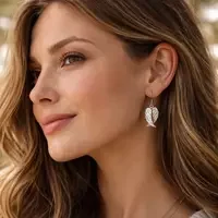 Angel wings oorbellen zilver