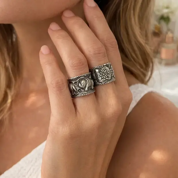 Boho ring happy Elephant