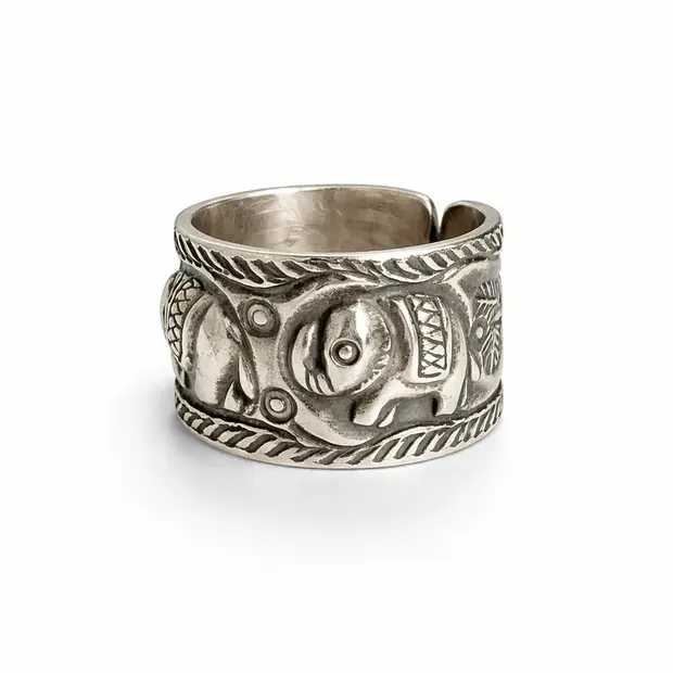 Boho ring happy Elephant
