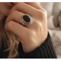 Zilveren ring met Black Onyx