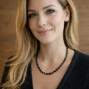 Zwarte spinel ketting Thian