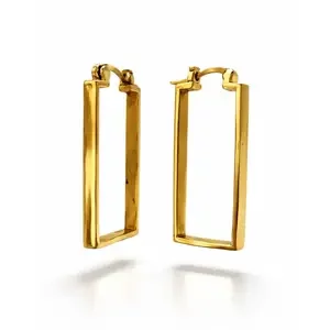 Oorbellen goudkleur Rechthoek