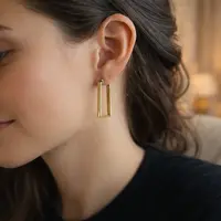 Oorbellen goudkleur Rechthoek