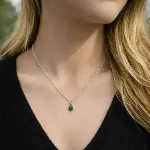 Ruwe Smaragd ketting Raya