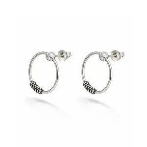 Bali hoop studs zilver