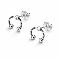 Zilveren oorknopjes Bali style