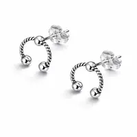 Zilveren oorknopjes Bali style