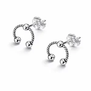 Zilveren oorknopjes Bali style