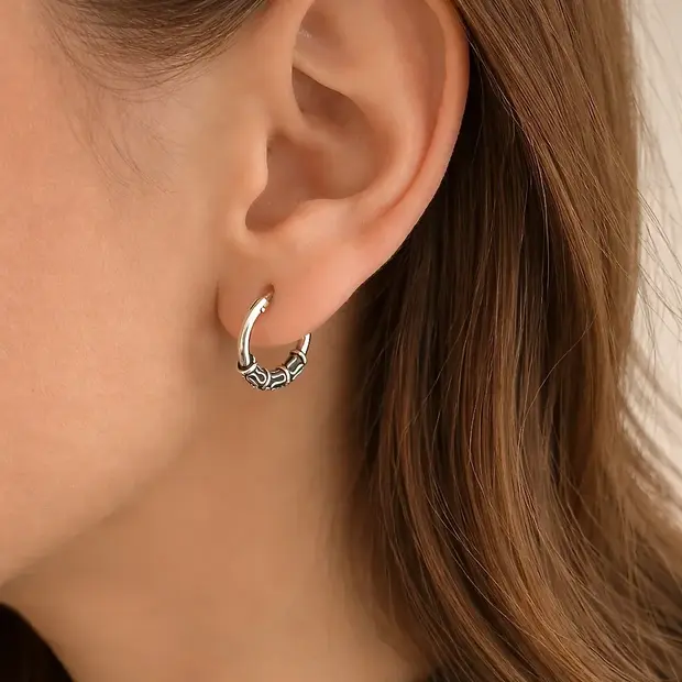 Bali hoops oorbellen 12 mm Ubud