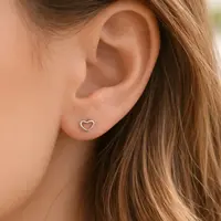 Zilveren oorknopjes hartje