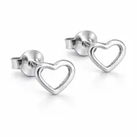 Zilveren oorknopjes hartje