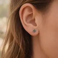 Zilveren oorknopjes daisy