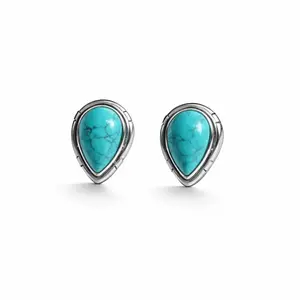 Zilveren oorknoppen Turquoise Jazzy