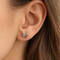 Vlinder oorknopjes zilver