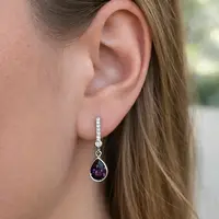 Oorstekers diamonds life Paars