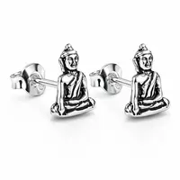 Zilveren oorknopjes Buddha
