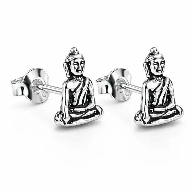 Zilveren oorknopjes Buddha Zilveren oorknopjes Buddha