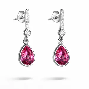 Oorstekers diamonds life Roze
