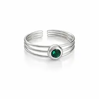 Teenring Triple crystal green