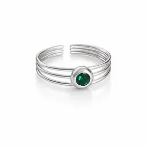 Teenring Triple crystal green