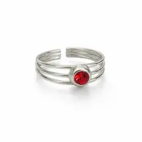 Teenring Triple crystal red