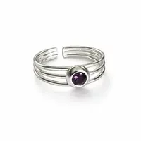 Teenring Triple crystal granaatrood