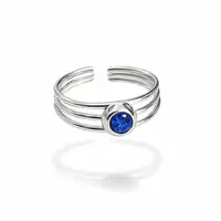 Teenring Triple crystal blue