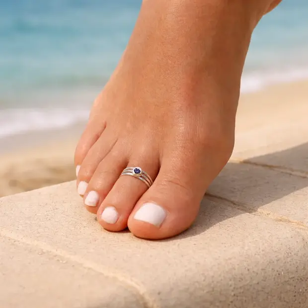 Teenring Triple crystal blue