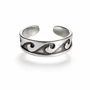 Teenring / vingertop ring golven