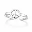 Zilveren teenring Peace
