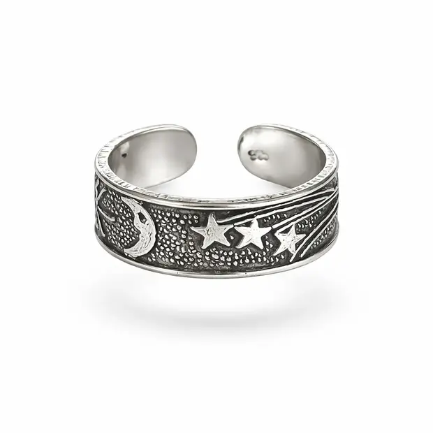 Teenring sterren maan zon Teenring sterren maan zon