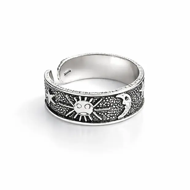 Teenring sterren maan zon Teenring sterren maan zon