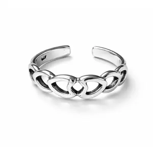 Teenring / vingertop ring DOUBLE HEART
