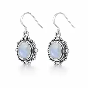 Zilveren oorbellen Maansteen Amelia
