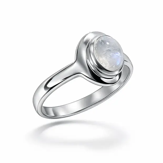 Zilveren ring maansteen Manou Zilveren ring maansteen Manou