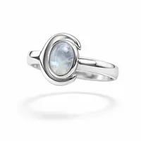 Zilveren ring maansteen Manou