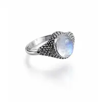 Zilveren ring Maansteen Classic