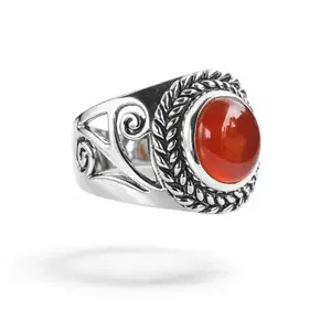 Zilveren ring Carneool