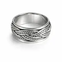 Zilveren spinning ring Trenza